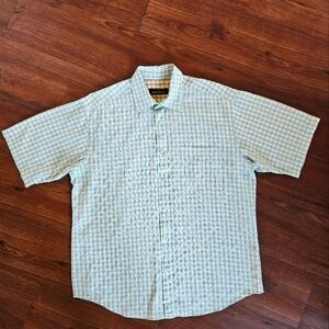 BUGATCHI UOMO Button-Up Shirt Men's Size Large Multicolor Short Sleeve Plaid